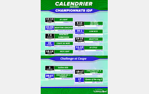 CALENDRIER COMPETITIONS 2024/2025