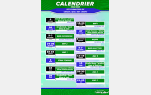 CALENDRIER FORMATIONS MONITEUR FEDERAL ET GRADES 2024/2025